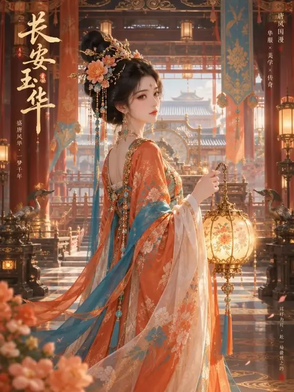 《千年之约：星落长安》短剧封面，古装言情题材，70集